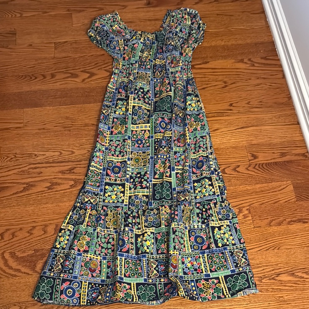 Vintage Maxi Dress with patchwork design
